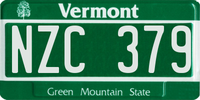 VT license plate NZC379