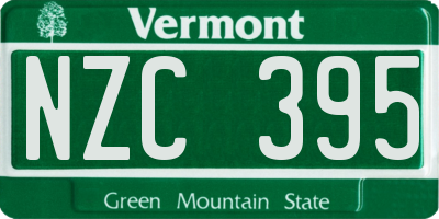 VT license plate NZC395