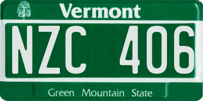 VT license plate NZC406