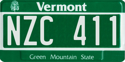 VT license plate NZC411