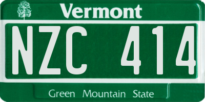 VT license plate NZC414