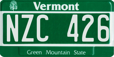 VT license plate NZC426