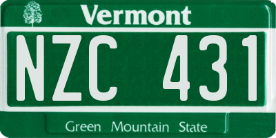 VT license plate NZC431