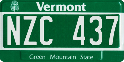 VT license plate NZC437