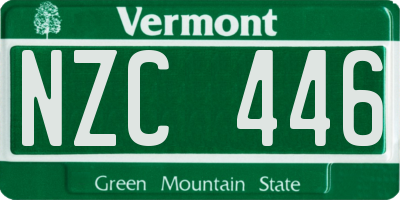 VT license plate NZC446