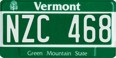 VT license plate NZC468