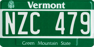 VT license plate NZC479