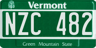 VT license plate NZC482
