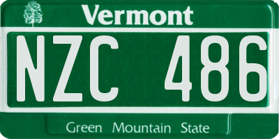 VT license plate NZC486