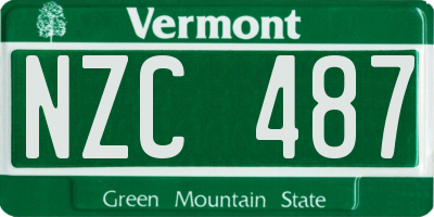 VT license plate NZC487