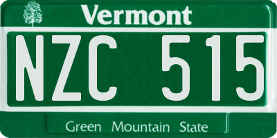 VT license plate NZC515