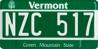 VT license plate NZC517
