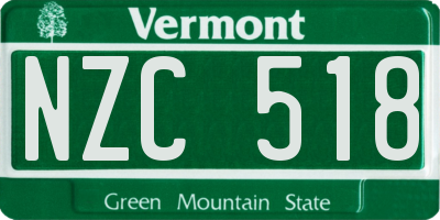 VT license plate NZC518