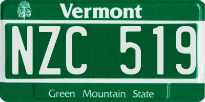 VT license plate NZC519