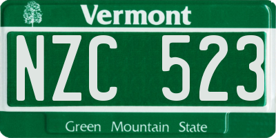 VT license plate NZC523