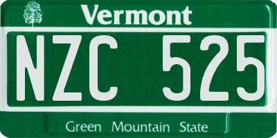 VT license plate NZC525