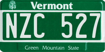 VT license plate NZC527