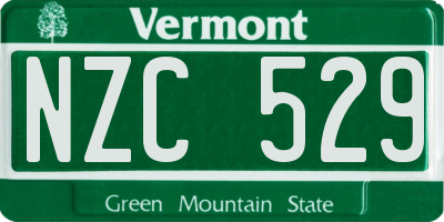 VT license plate NZC529