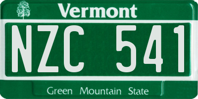 VT license plate NZC541