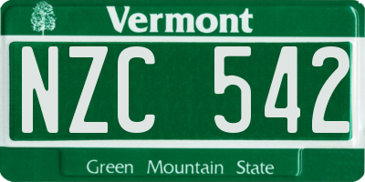 VT license plate NZC542