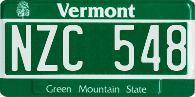 VT license plate NZC548