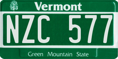 VT license plate NZC577