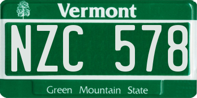 VT license plate NZC578