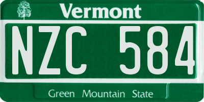 VT license plate NZC584