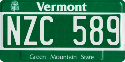 VT license plate NZC589