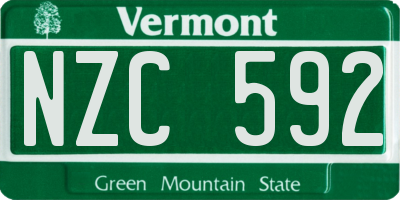 VT license plate NZC592