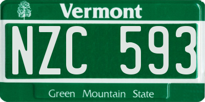 VT license plate NZC593