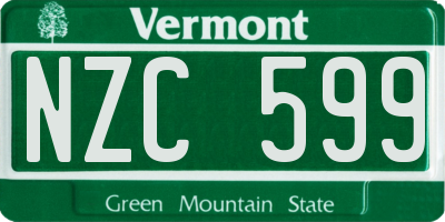 VT license plate NZC599