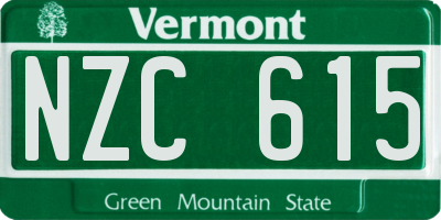 VT license plate NZC615