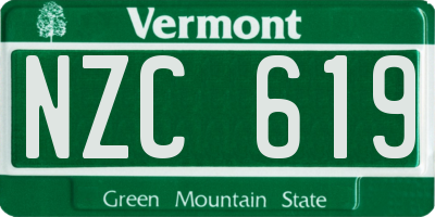 VT license plate NZC619