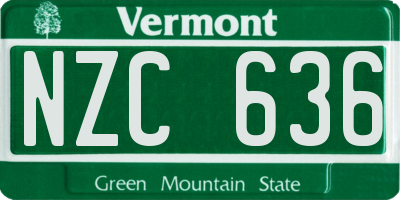 VT license plate NZC636