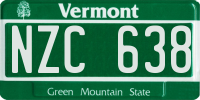VT license plate NZC638