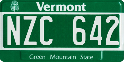 VT license plate NZC642