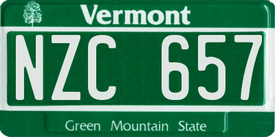 VT license plate NZC657