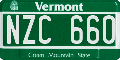 VT license plate NZC660