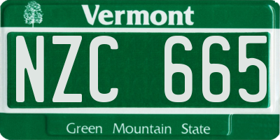 VT license plate NZC665