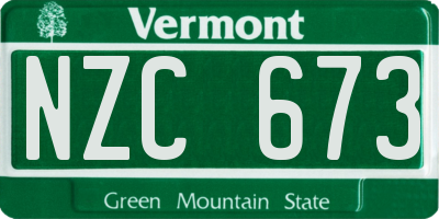 VT license plate NZC673