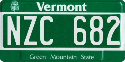 VT license plate NZC682