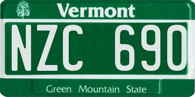 VT license plate NZC690