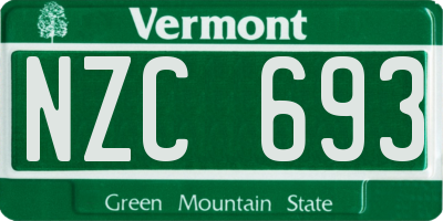 VT license plate NZC693