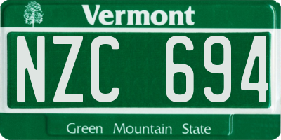 VT license plate NZC694