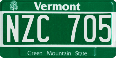 VT license plate NZC705