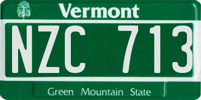 VT license plate NZC713