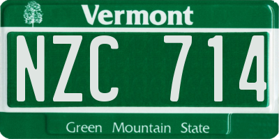VT license plate NZC714
