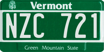 VT license plate NZC721