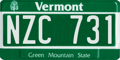VT license plate NZC731
